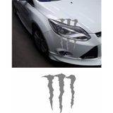 Sticker Usta Monster Pençe Far Araba Oto Sticker Etiket 02153 - 40x34 Cm - Gri