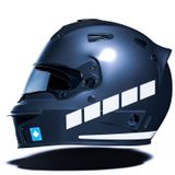 Sticker Usta Motosiklet Kask Reflektif Folyo Sticker 00010 - 17x13 Cm - Beyaz