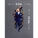 Sticker Usta Mustafa Kemal Atatürk - Büyük Türk - Başbuğ - Türkiye Sticker 00322 Renkli 15x6 Cm 30 x 12 cm StickerDizaynbcb88940-dd9-30x12