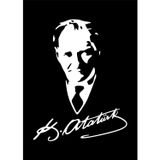 Sticker Usta Mustafa Kemal - Atatürk Imza Sticker Araba 00565 Beyaz 50x38 Cm 60 x 46 cm stickerustaf2e12be9-d36-60x46