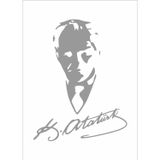 Sticker Usta Mustafa Kemal - Atatürk Imza Sticker Araba 00565 Gri 12x9 Cm 70 x 52 cm stickerusta9bdb73a0-e9f-70x52