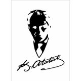 Sticker Usta Mustafa Kemal - Atatürk Imza Sticker Araba 00565 Siyah 12x9 Cm 50 x 38 cm stickerusta93090852-3bc-50x38