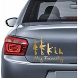 Sticker Usta My Family Sticker Silah Koleksiyonu Araba Motosiklet 00125 Altın 20x18 Cm 40 x 36 cm
