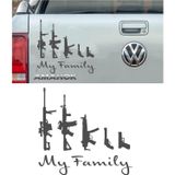 Sticker Usta My Family Sticker Silah Koleksiyonu Araba Motosiklet 00125 Gri 25x23 Cm 60 x 55 cm