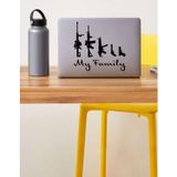 Sticker Usta My Family Sticker Silah Koleksiyonu Araba Motosiklet 00125 Siyah 20x18 Cm 40 x 36 cm