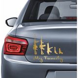 Sticker Usta My Family Sticker Silah Koleksiyonu Araba Oto Motosiklet Tabanca Sticker 00125 - 25x23 Cm - Altın