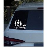 Sticker Usta My Family Sticker Silah Koleksiyonu Araba Oto Motosiklet Tabanca Sticker 00125 - 25x23 Cm - Beyaz