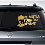 Sticker Usta Ne Mutlu Türküm Diyene - - Ata - Gazi Mustafa Kemal - 02505 Altın 12x6 Cm