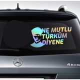 Sticker Usta Ne Mutlu Türküm Diyene - - Ata - Gazi Mustafa Kemal - 02505 Çok Renkli 25x12 Cm 45 x 22 cm StickerDizayn37b65050-3f7-45x22