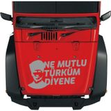 Sticker Usta Ne Mutlu Türküm Diyene - - Ata - Gazi Mustafa Kemal - 02505 Gri 12x6 Cm 70 x 35 cm StickerDizayn3e15b5d2-8a2-70x35