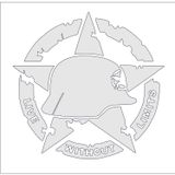 Sticker Usta Off Road Army Offroad Askeri Yıldız Sticker 00922 Beyaz 45 x 45 cm