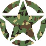 Sticker Usta Offroad Askeri Yıldız Kamuflaj Kamp Sticker 00181 Renkli 15x15 Cm