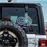 Sticker Usta Osmanlı Tuğrası Sticker Hologram Janjanlı Çok Renkli Sticker - Araba Oto Motosiklet Karavan Cam Araç Sticker -00343 - 12x8 Cm