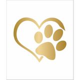 Sticker Usta Pati Köpek Kedi Patisi Araba Oto Motosiklet Sticker 00436 - 12x10 Cm - Altın