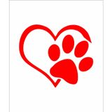 Sticker Usta Pati Köpek Kedi Patisi Araba Oto Motosiklet Sticker 00436 - 60x51 Cm - Kırmızı