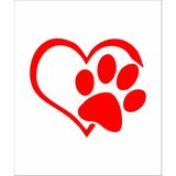 Sticker Usta Pati Köpek Kedi Patisi Araba Oto Motosiklet Sticker 00436 - 80x68 Cm - Kırmızı