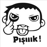 Sticker Usta Pışık Sticker Siyah 15x15 60 x 60 cm