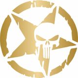 Sticker Usta Punisher Kurukafa Askeri Yıldız 00473 Altın 80x80 Cm