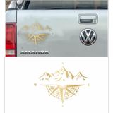 Sticker Usta Pusula Dağ Adventure Offroad Off Road Kamp Araba Karavan Sticker 00048 Altın 80x65 Cm 40 x 32 cm