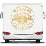 Sticker Usta Pusula Dağ Orman 4x4 Offroad Adventure Araba Karavan Sticker 00081 Altın 120x116 Cm