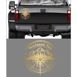 Sticker Usta Pusula Dağ Orman 4x4 Offroad Adventure Araba Karavan Sticker 00081 Altın 30x28 Cm 150 x 140 cm