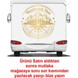 Sticker Usta Pusula Dağ Orman 4x4 Offroad Adventure Araba Karavan Sticker 00081 Altın 60x58 Cm 120 x 116 cm