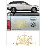 Sticker Usta Pusula Dağ Orman Ayı Kamp Adventure Offroad Araba Karavan Sticker S47 Altın 50x30 Cm