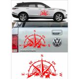 Sticker Usta Pusula Dağ Orman Ayı Kamp Adventure Offroad Araba Karavan Sticker S47 Kırmızı 50x30 Cm 100 x 60 cm