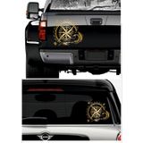 Sticker Usta Pusula Dalga Offroad 4x4 Adventure Kamp 00067 Altın 50x43 Cm 100 x 86 cm
