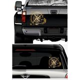 Sticker Usta Pusula Dalga Offroad 4x4 Adventure Kamp Araba Oto Motosiklet Karavan Sticker 00067 - 99x85 Cm - Altın