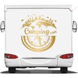 Sticker Usta Pusula Karavan Kamp Offroad Camping Time Q55 Altın 80x80 Cm