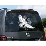 Sticker Usta Pusula Offroad Kartal Kamp Karavan Araba Sticker Q16 Beyaz 40x40 Cm