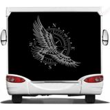 Sticker Usta Pusula Offroad Kartal Kamp Karavan Araba Sticker Q16 Gri 60x60 Cm 100 x 100 cm