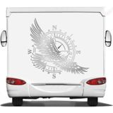 Sticker Usta Pusula Offroad Kartal Kamp Karavan Araba Sticker Q16 Krom 100x100 Cm 150 x 150 cm