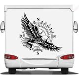 Sticker Usta Pusula Offroad Kartal Kamp Karavan Araba Sticker Q16 Siyah 100x100 Cm