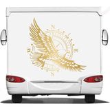 Sticker Usta Pusula Offroad Kartal Kamp Karavan Oto Araba Sticker Q16 - 120x120 Cm - Altın