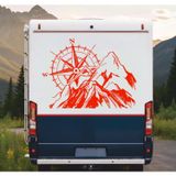 Sticker Usta Pusula ve Dağ - Araba Oto Cam Karavan - 00234 Kırmızı 100X74 CM 35 x 26 cmusta3af3cc8e-c09-35x26