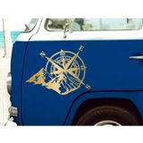 Sticker Usta, Pusula ve Dağ Sticker - 4x4 Off Road Pickup - 00268 Altın 60x46 Cm 100 x 77 cm StickerDizayn1e60e8f8-488-100x77