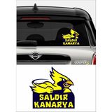 Sticker Usta Saldır Kanarya Fenerbahçe Araba Oto Motosiklet Sticker 02080 - 12x11 Cm - Renkli