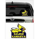 Sticker Usta Saldır Kanarya Fenerbahçe Araba Oto Motosiklet Sticker 02080 - 25x23 Cm - Renkli