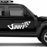 Sticker Usta Sports Damalı Bayrak Yarış Rally 02508 Beyaz 80x28 Cm 70 x 24 cmDizaynf0c0386f-e27-70x24