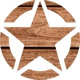 Sticker Usta Sticker Atölyesi Ahşap Desenli Askeri Yıldız - 20516-2 Renkli 10 x 10 cm