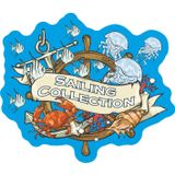 Sticker Usta Sticker Atölyesi Deniz-Gemi-Tekne-Balık-Çapa STICKER-20697 Renkli 9 x 8 cm
