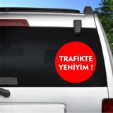 Sticker Usta Trafikte Yeniyim Sticker - Araba Oto Motosiklet Karavan Cam Araç Sticker - 00183 - Kırmızı - 15x15 Cm