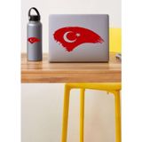 Sticker Usta Türk Bayrağı Araba Oto Motosiklet Karavan 4x4 Sticker 00786 - 30x15 Cm - Kırmızı