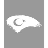 Sticker Usta Türk Bayrağı Araba Oto Motosiklet Karavan 4x4 Sticker 00786 - 80x40 Cm - Beyaz
