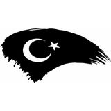 Sticker Usta Türk Bayrağı Araba Oto Motosiklet Karavan 4x4 Sticker 00786 - 80x40 Cm - Siyah