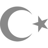 Sticker Usta Türk Bayrağı Ay Yıldız 00323 Gri 6 x 4 cm