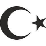 Sticker Usta Türk Bayrağı Ay Yıldız 00323 Siyah 8 x 6 cm