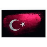 Sticker Usta Türk Bayrağı Ay Yıldız Sticker 00935 Siyah - Kırmızı 15 x 9,5 cm